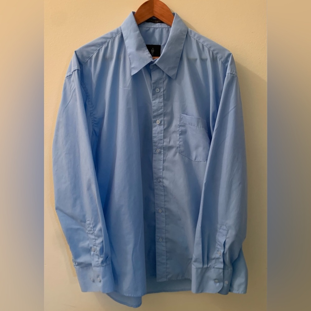 Mens Silver Label Blue Dress Shirt